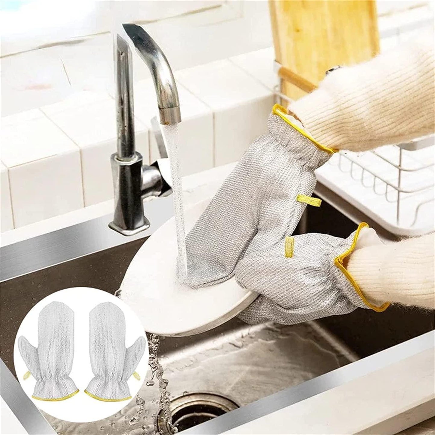 wire dishwashing gloves 2 pair set non slip waterproof kitchen india