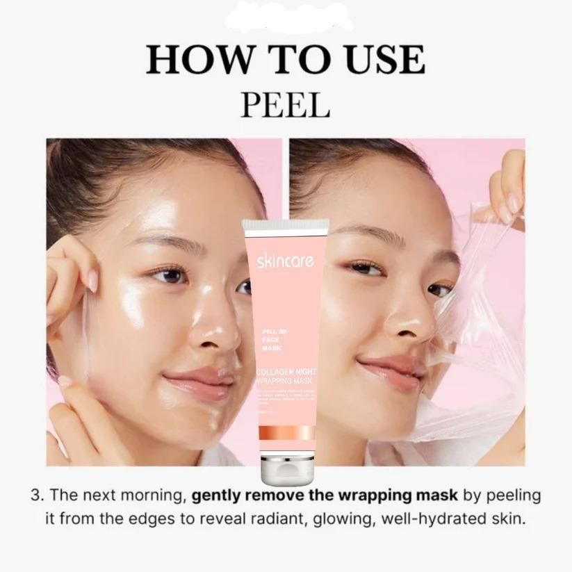 how to use collagen peel off night mask step by step application