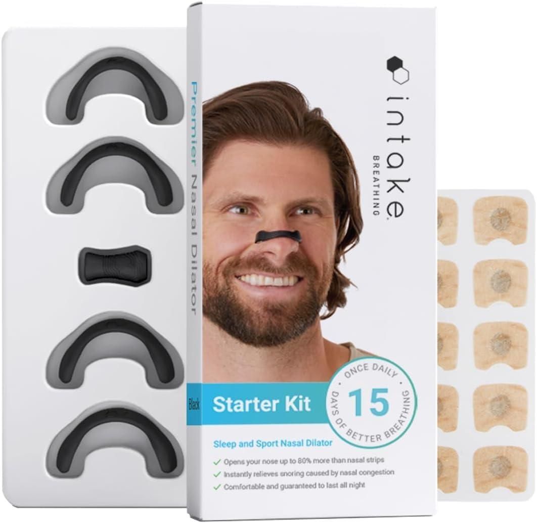 breathing nasal dilator starter kit 4 bands 15 intake tabs anti snoring
