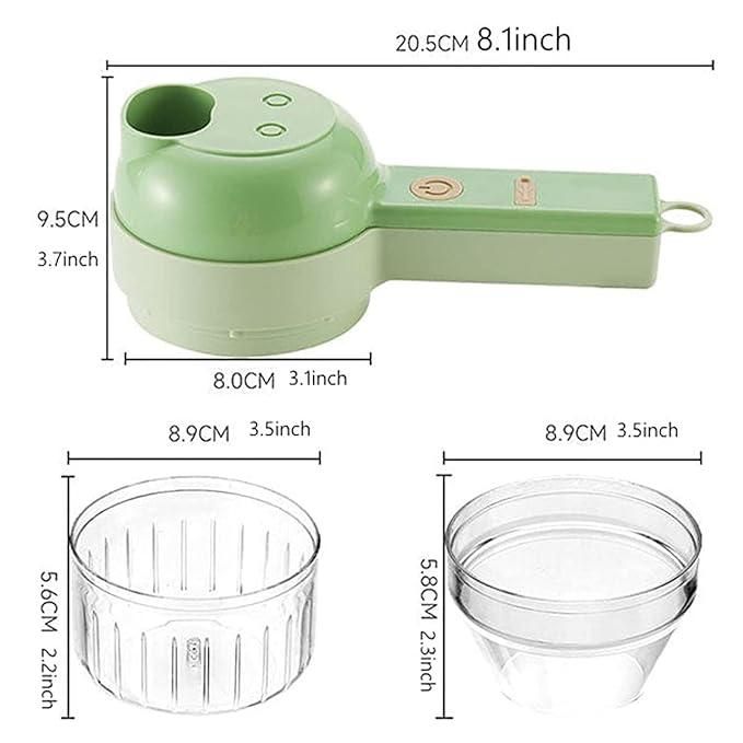 4-in-1 Portable Electric Vegetable Cutter Set | Wireless Mini Food Processor | Electric Chopper for Onion, Garlic, Meat & Herbs