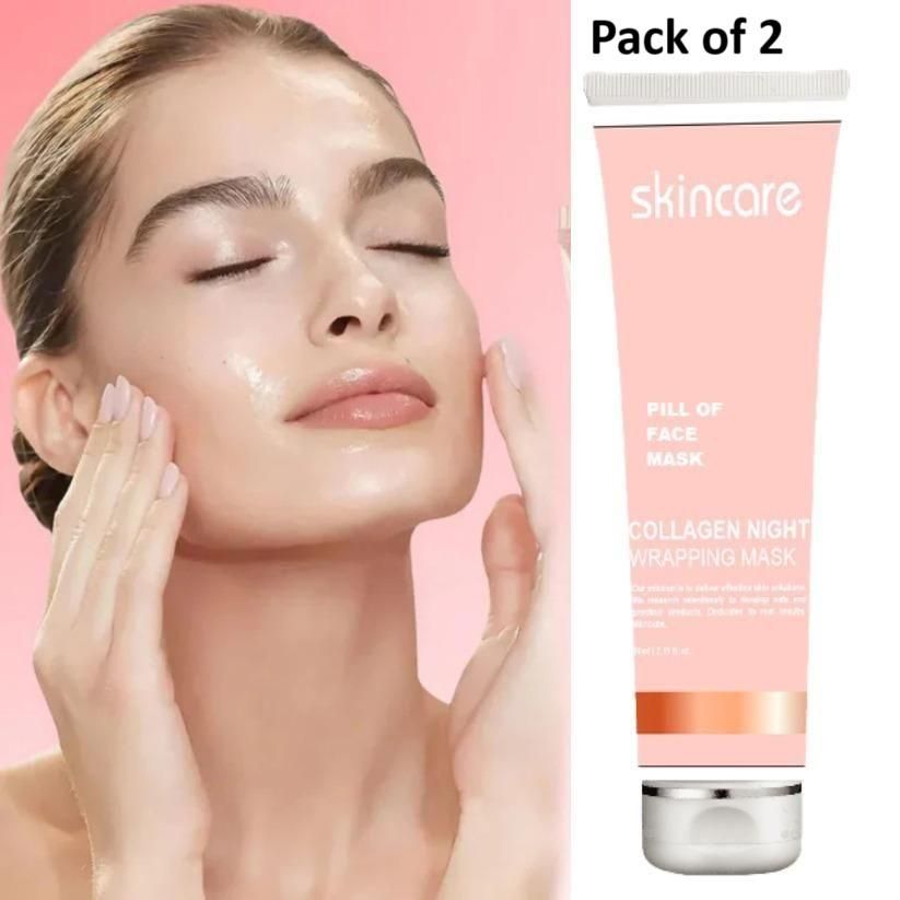 collagen night wrapping peel off face mask pack of 2 glowing skin india