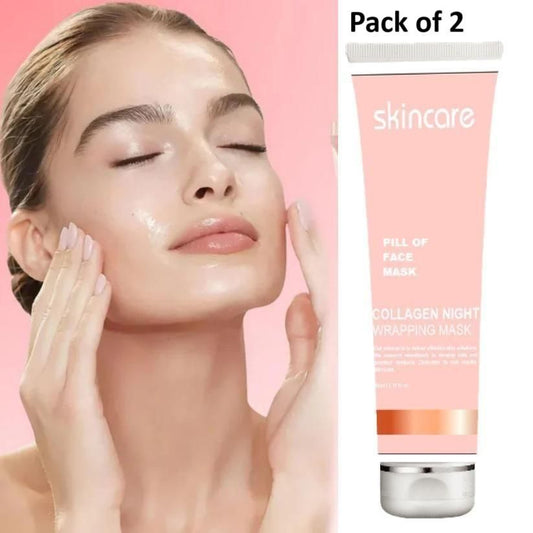 collagen night wrapping peel off face mask pack of 2 glowing skin india