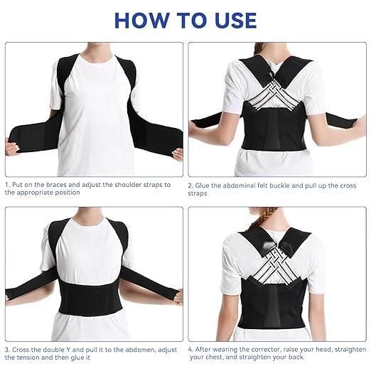 how to wear adjustable posture corrector belt step by step